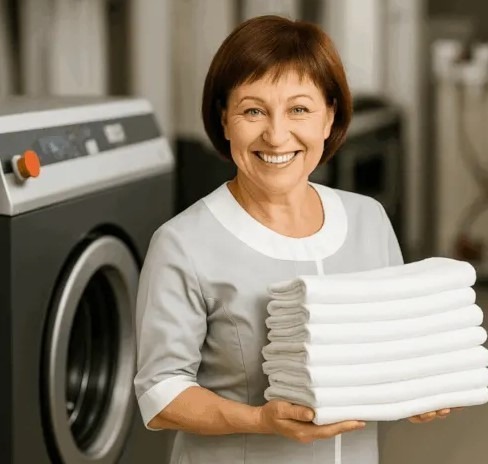 Woman doing laundry